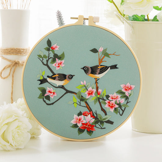 Kit Completo de Bordado Manual - Diseño Floral y Aves Estilo Chino - Image 14
