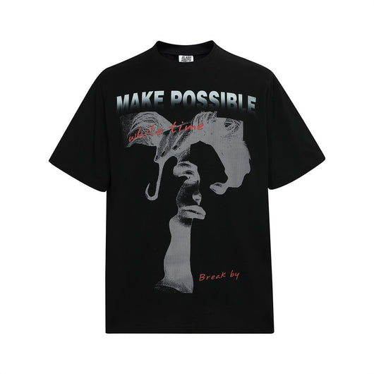 Camiseta Estampada Abstracta de Manga Corta para Hombre - Image 27