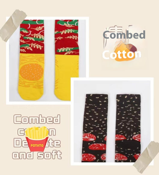Calcetines Divertidos Hamburguesa Navideña - Regalo Perfecto para Fiestas - Image 15