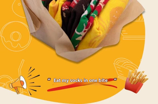 Calcetines Divertidos Hamburguesa Navideña - Regalo Perfecto para Fiestas - Image 19