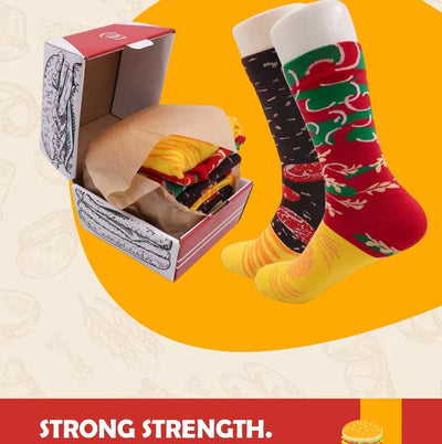 Calcetines Divertidos Hamburguesa Navideña - Regalo Perfecto para Fiestas - Image 25