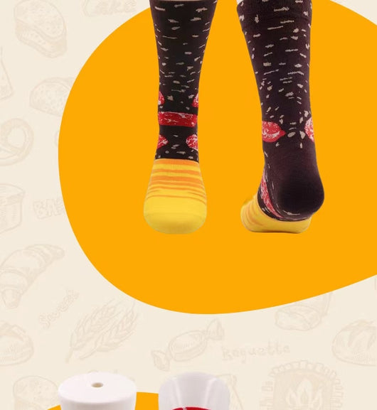 Calcetines Divertidos Hamburguesa Navideña - Regalo Perfecto para Fiestas - Image 27