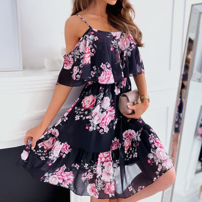 Vestido de Verano con Flores y Volantes - Diseño Hombros Descubiertos - Image 15