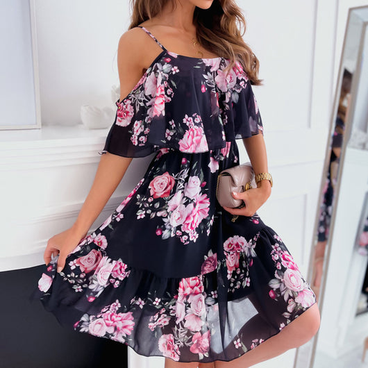 Vestido de Verano con Flores y Volantes - Diseño Hombros Descubiertos - Image 15
