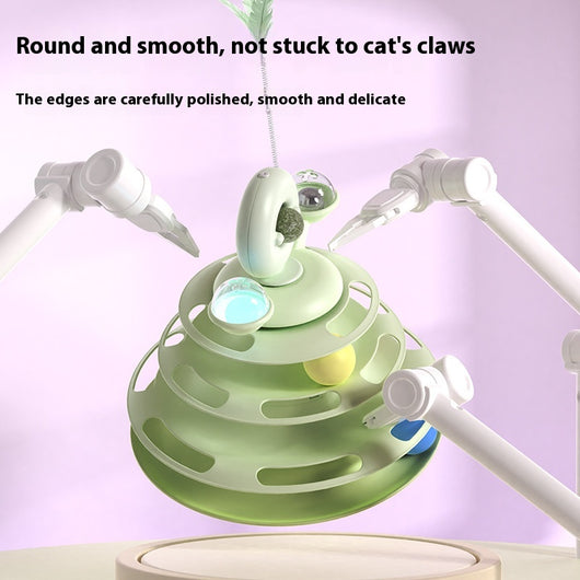 Torre Interactiva 4 Niveles para Gatos con Bolas Rodantes y Pista de Juego - Image 24