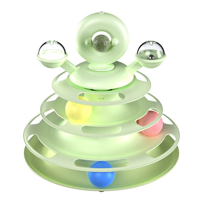 Torre Interactiva 4 Niveles para Gatos con Bolas Rodantes y Pista de Juego - Image 30