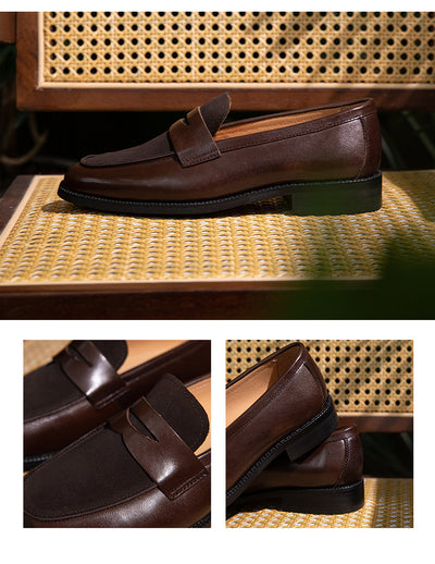 Zapatos Casuales de Cuero para Hombre con Punta Cuadrada y Bloques de Color - Image 7