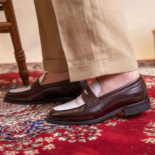 Zapatos Casuales de Cuero para Hombre con Punta Cuadrada y Bloques de Color - Image 10