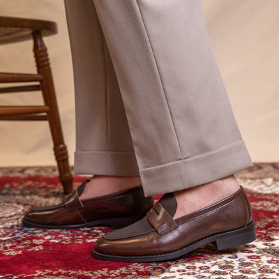 Zapatos Casuales de Cuero para Hombre con Punta Cuadrada y Bloques de Color - Image 11