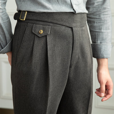 Pantalones Rectos de Cintura Alta para Hombre - Image 17