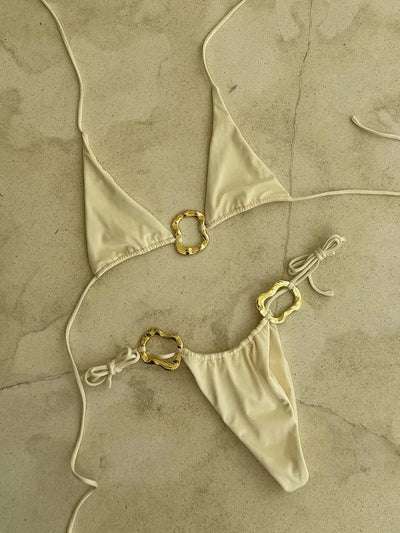 Bikini Halter con Encaje y Cordones Ajustables Cintura Baja - Image 17