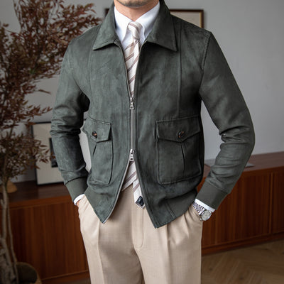 Chaqueta Bomber de Gamuza para Hombre - Image 12