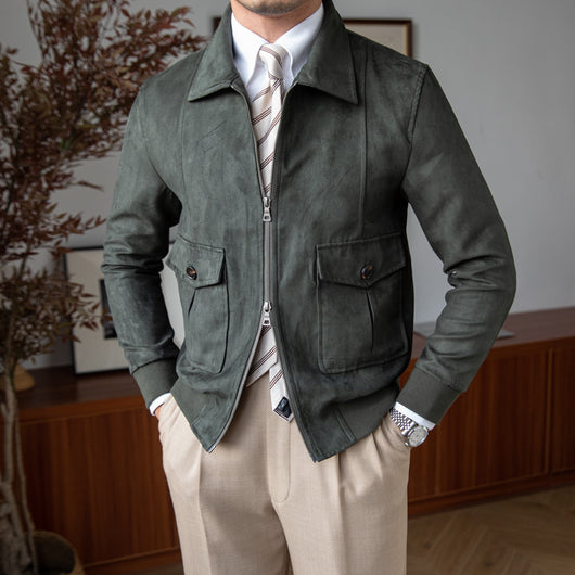 Chaqueta Bomber de Gamuza para Hombre - Image 12