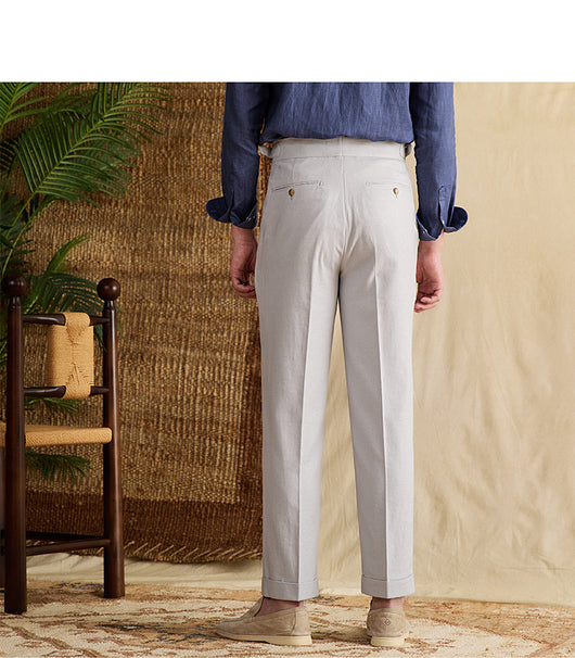 Pantalón Lino Algodón Cintura Alta Recto Casual - Image 21