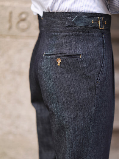 Pantalones Denim Casuales de Cintura Alta para Hombre - Image 6