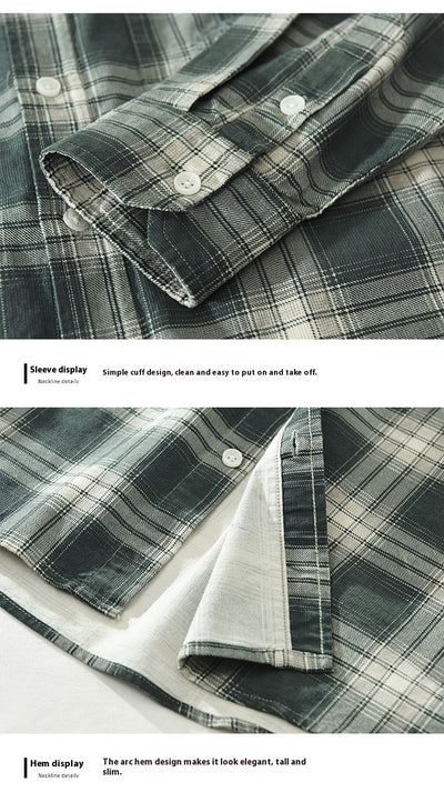 Camisa Cuadriculada Suelta y Cómoda para Hombre - Image 20