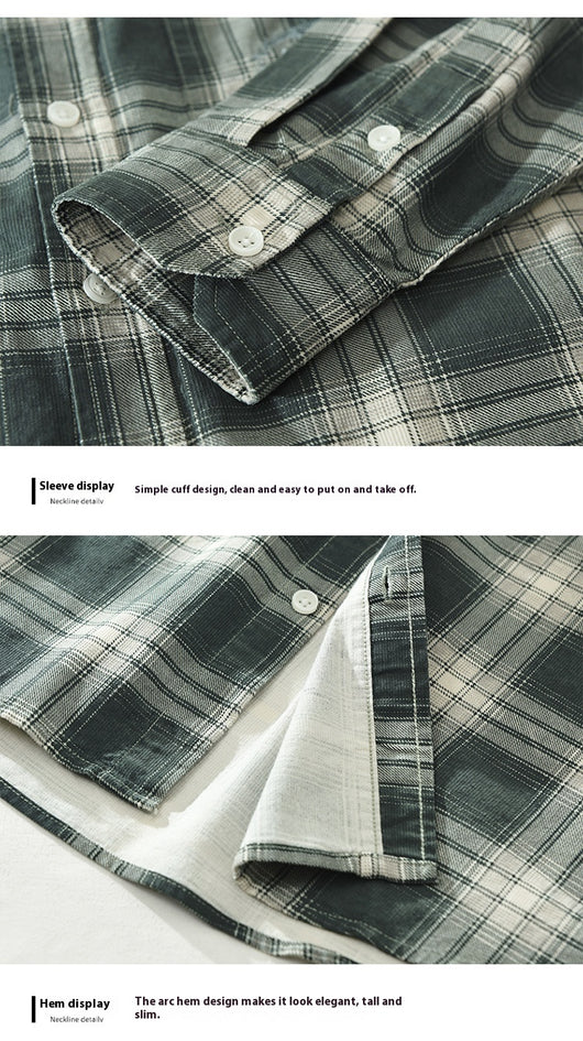 Camisa Cuadriculada Suelta y Cómoda para Hombre - Image 20