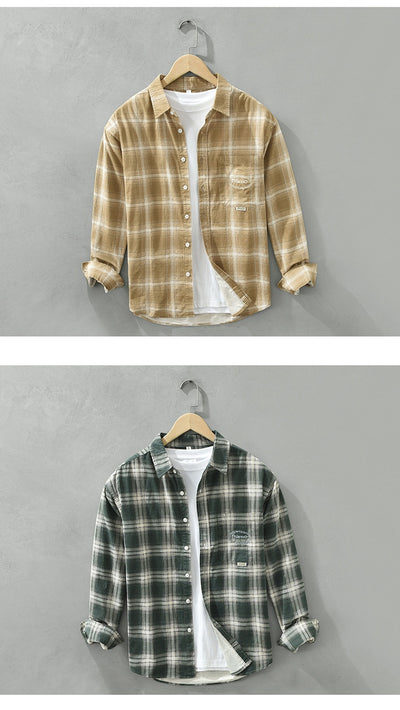 Camisa Cuadriculada Suelta y Cómoda para Hombre - Image 26