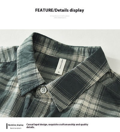Camisa Cuadriculada Suelta y Cómoda para Hombre - Image 27