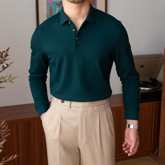 Camisa Slim Fit de Manga Larga con Solapa para Hombre - Image 15