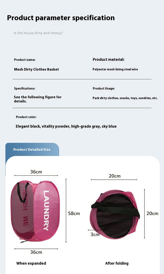 Canasta Plegable Impresa para Ropa Sucia - Image 11