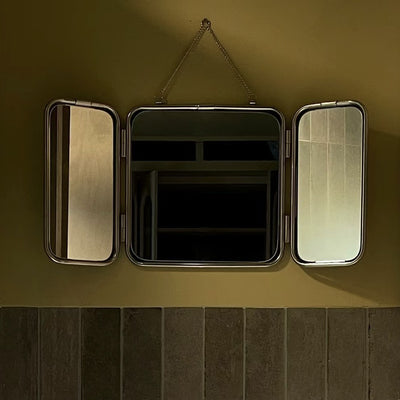 Espejo Tríptico de Pared Moderno en Acero Inoxidable para Baño y Tocador - Image 16