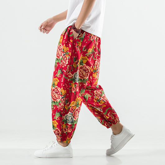 Pantalones Harem Cómodos de Algodón y Lino para Tallas Grandes - Image 9