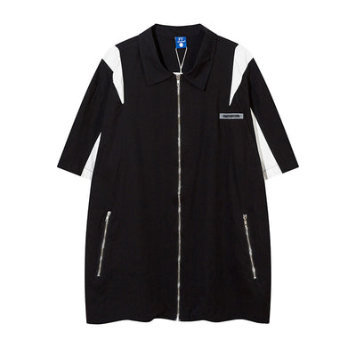 Camisa Manga Corta con Diseño Patchwork de Contraste para Hombre - Image 23