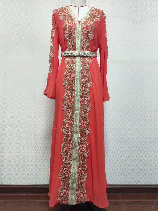 Vestido Árabe Dubái con Bordado y Apliques de Lujo - Image 38