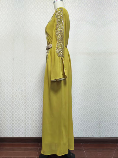 Vestido Árabe Dubái con Bordado y Apliques de Lujo - Image 45