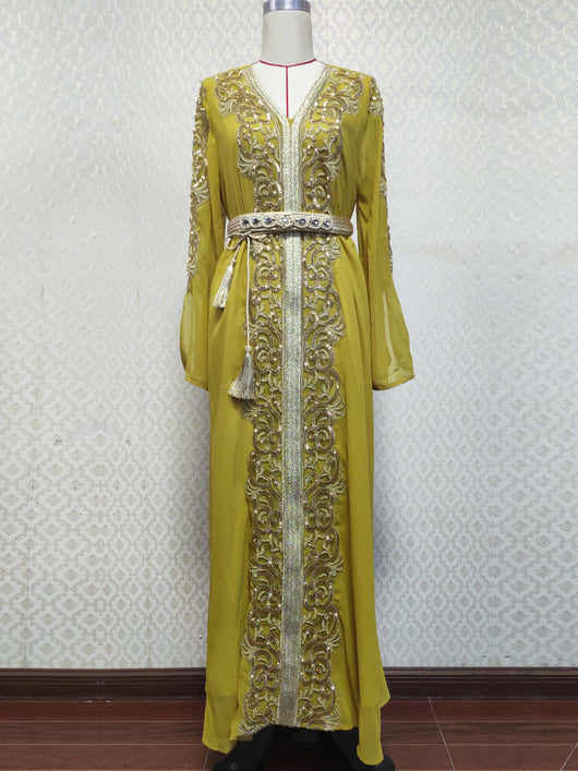 Vestido Árabe Dubái con Bordado y Apliques de Lujo - Image 48