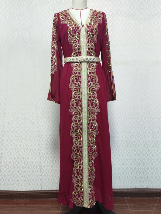 Vestido Árabe Dubái con Bordado y Apliques de Lujo - Image 50