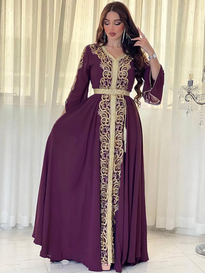 Vestido Árabe Dubái con Bordado y Apliques de Lujo - Image 51
