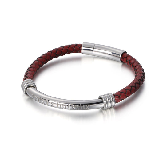 Pulsera de Cuero Trenzado para Hombre con Acero Inoxidable - Image 12