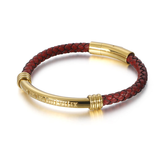 Pulsera de Cuero Trenzado para Hombre con Acero Inoxidable - Image 14