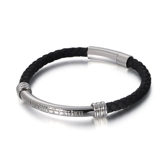 Pulsera de Cuero Trenzado para Hombre con Acero Inoxidable - Image 15
