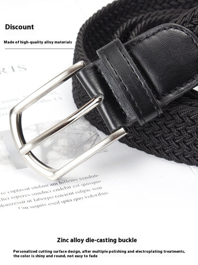 Cinturón de Cuero Tejido Elástico para Hombre - Image 23