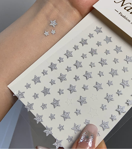 Decoraciones de Uñas Mariposa y Estrella Plateada - Adhesivo Reutilizable - Image 15