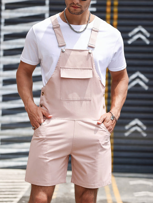 Pantalones Casual con Tirantes de Colores Sólidos para Hombre - Image 24