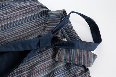 Camisa Casual Retro de Rayas Verticales Estilo Japonés para Hombre - Image 11