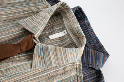 Camisa Casual Retro de Rayas Verticales Estilo Japonés para Hombre - Image 12