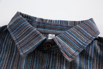 Camisa Casual Retro de Rayas Verticales Estilo Japonés para Hombre - Image 16