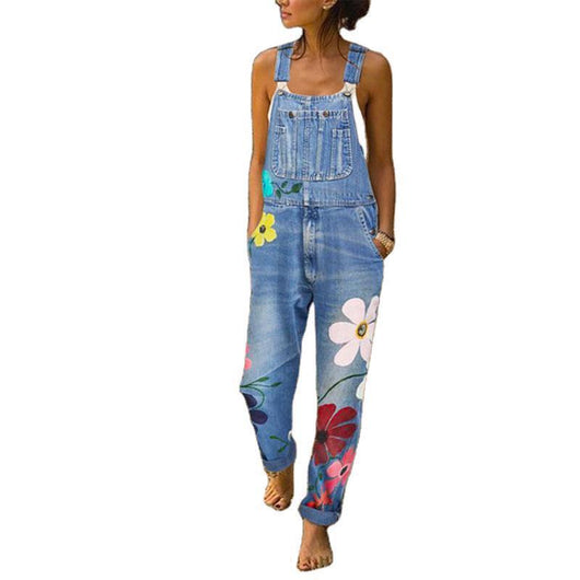 Overol Estampado Talla Grande - Pantalón Denim con Tirantes - Image 8