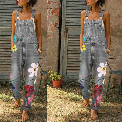 Overol Estampado Talla Grande - Pantalón Denim con Tirantes - Image 9