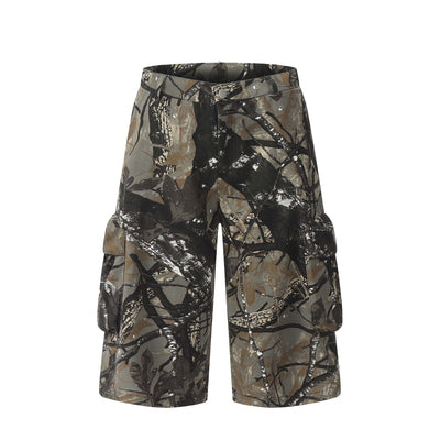 Shorts de Mezclilla Camuflado Estilo Americano con Múltiples Bolsillos - Image 20