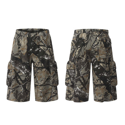 Shorts de Mezclilla Camuflado Estilo Americano con Múltiples Bolsillos - Image 21