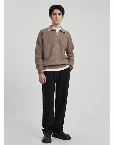 Suéter con Solapa Hombre Otoño Antibolitas Cuello V Manga Larga - Image 13