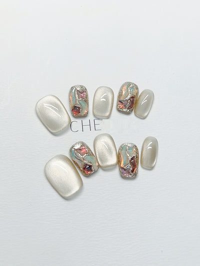 Uñas Postizas Cat's Eye Efecto Café con Leche - Image 18