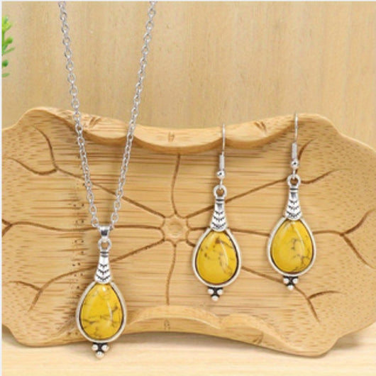 Conjunto de Aretes y Collar Étnicos Retro - Image 8