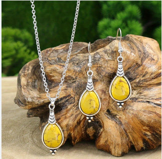 Conjunto de Aretes y Collar Étnicos Retro - Image 9